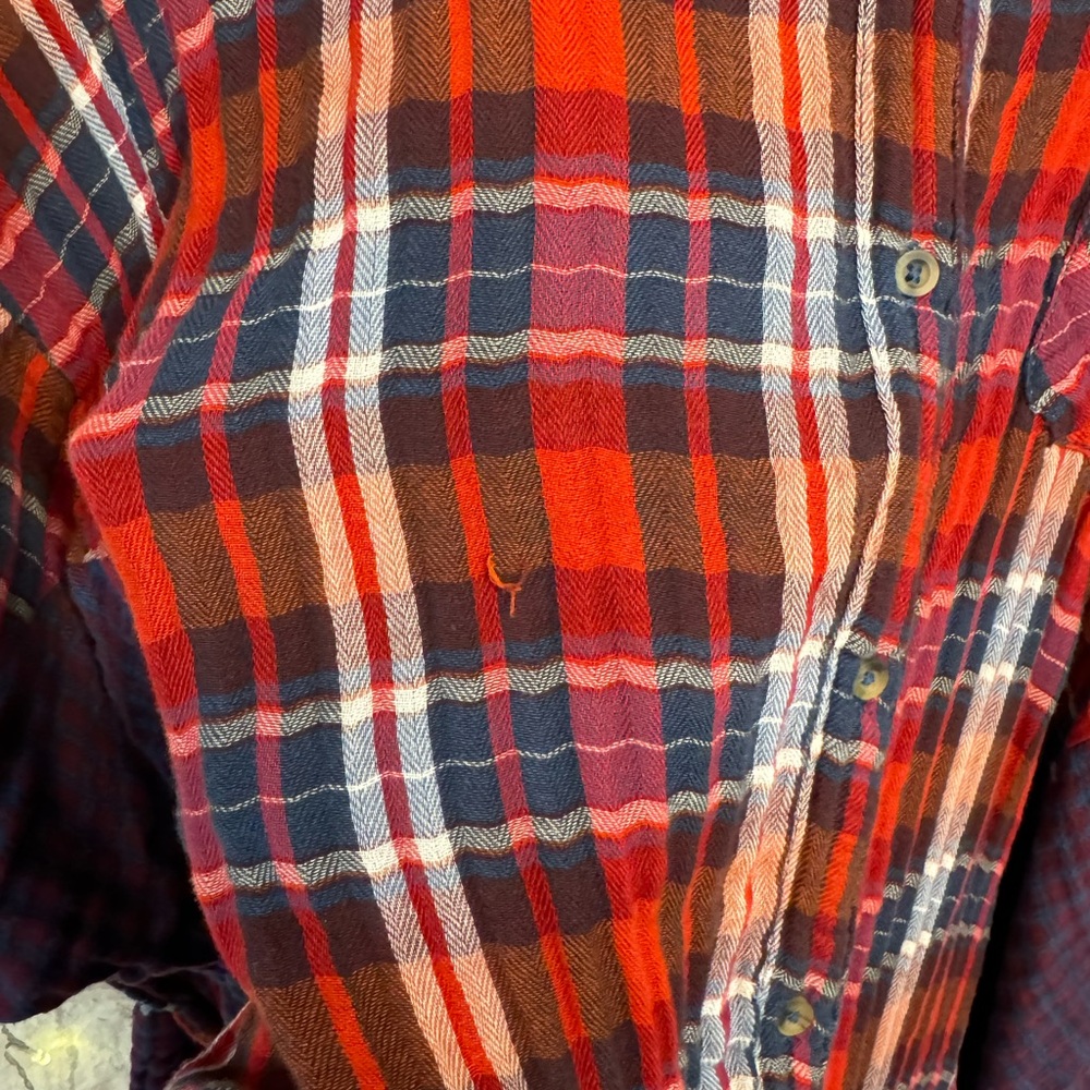 Free People Plaid Oversized Button Down Shirt - Size L - Picture 13 of 16